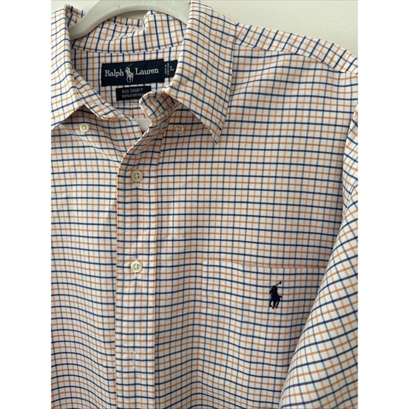 Polo Ralph Lauren  Long Sleeve Button Down Pony Big  Shirt ‎ Check Plaid Men's L - Picture 1 of 3